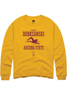 Andrew Dobrzanski  Rally Arizona State Sun Devils Mens Gold NIL Sport Icon Long Sleeve Crew Swea..