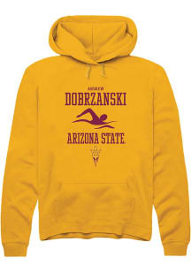 Andrew Dobrzanski  Rally Arizona State Sun Devils Mens Gold NIL Sport Icon Long Sleeve Hoodie