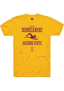 Andrew Dobrzanski  Arizona State Sun Devils Gold Rally NIL Sport Icon Short Sleeve T Shirt