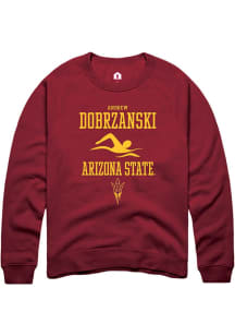 Andrew Dobrzanski  Rally Arizona State Sun Devils Mens Maroon NIL Sport Icon Long Sleeve Crew Sw..