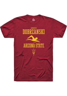 Andrew Dobrzanski  Arizona State Sun Devils Maroon Rally NIL Sport Icon Short Sleeve T Shirt