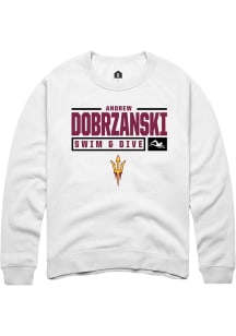 Andrew Dobrzanski  Rally Arizona State Sun Devils Mens White NIL Stacked Box Long Sleeve Crew Sw..