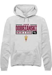 Andrew Dobrzanski  Rally Arizona State Sun Devils Mens White NIL Stacked Box Long Sleeve Hoodie