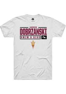 Andrew Dobrzanski  Arizona State Sun Devils White Rally NIL Stacked Box Short Sleeve T Shirt