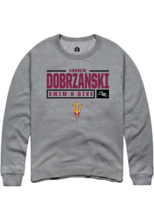 Andrew Dobrzanski  Rally Arizona State Sun Devils Mens Graphite NIL Stacked Box Long Sleeve Crew..