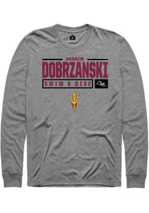 Andrew Dobrzanski  Arizona State Sun Devils Graphite Rally NIL Stacked Box Long Sleeve T Shirt