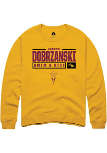 Andrew Dobrzanski  Rally Arizona State Sun Devils Mens Gold NIL Stacked Box Long Sleeve Crew Swe..