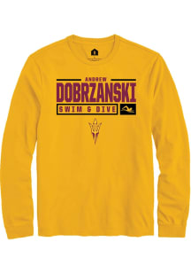 Andrew Dobrzanski  Arizona State Sun Devils Gold Rally NIL Stacked Box Long Sleeve T Shirt