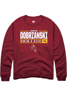 Andrew Dobrzanski  Rally Arizona State Sun Devils Mens Maroon NIL Stacked Box Long Sleeve Crew S..