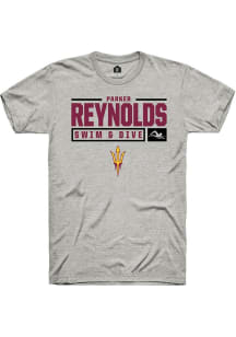 Parker Reynolds  Arizona State Sun Devils Ash Rally NIL Stacked Box Short Sleeve T Shirt