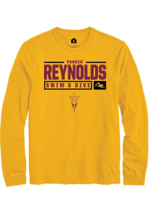 Parker Reynolds  Arizona State Sun Devils Gold Rally NIL Stacked Box Long Sleeve T Shirt