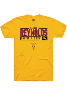 Parker Reynolds  Arizona State Sun Devils Gold Rally NIL Stacked Box Short Sleeve T Shirt