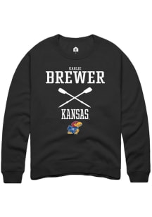 Karlie Brewer  Rally Kansas Jayhawks Mens Black NIL Sport Icon Long Sleeve Crew Sweatshirt