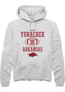 Brooks Yurachek  Rally Arkansas Razorbacks Mens White NIL Sport Icon Long Sleeve Hoodie