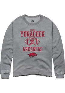 Brooks Yurachek  Rally Arkansas Razorbacks Mens Graphite NIL Sport Icon Long Sleeve Crew Sweatsh..