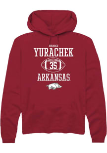 Brooks Yurachek  Rally Arkansas Razorbacks Mens Red NIL Sport Icon Long Sleeve Hoodie