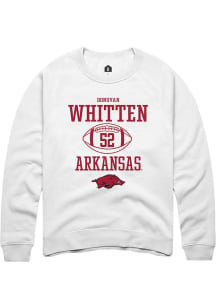 Donovan Whitten  Rally Arkansas Razorbacks Mens White NIL Sport Icon Long Sleeve Crew Sweatshirt