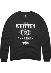 Donovan Whitten  Rally Arkansas Razorbacks Mens Black NIL Sport Icon Long Sleeve Crew Sweatshirt