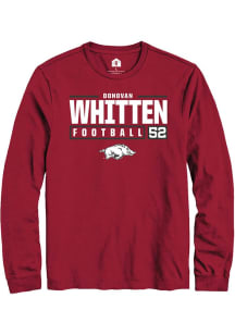 Donovan Whitten  Arkansas Razorbacks Red Rally NIL Stacked Box Long Sleeve T Shirt