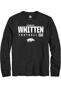 Donovan Whitten  Arkansas Razorbacks Black Rally NIL Stacked Box Long Sleeve T Shirt