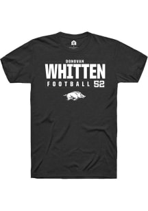 Donovan Whitten  Arkansas Razorbacks Black Rally NIL Stacked Box Short Sleeve T Shirt