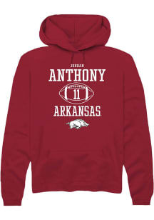 Jordan Anthony  Rally Arkansas Razorbacks Mens Red NIL Sport Icon Long Sleeve Hoodie