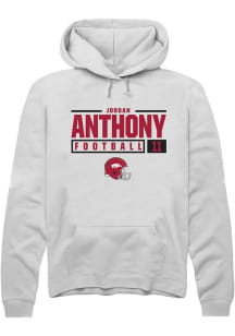 Jordan Anthony  Rally Arkansas Razorbacks Mens White NIL Stacked Box Long Sleeve Hoodie