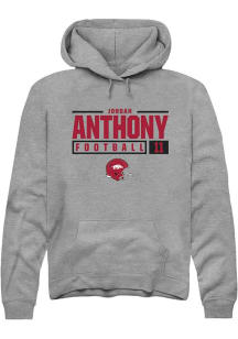 Jordan Anthony  Rally Arkansas Razorbacks Mens Graphite NIL Stacked Box Long Sleeve Hoodie