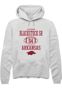 Keyshawn Blackstock Sr  Rally Arkansas Razorbacks Mens White NIL Sport Icon Long Sleeve Hoodie