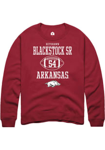 Keyshawn Blackstock Sr  Rally Arkansas Razorbacks Mens Red NIL Sport Icon Long Sleeve Crew Sweat..