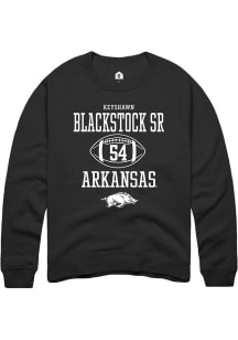 Keyshawn Blackstock Sr  Rally Arkansas Razorbacks Mens Black NIL Sport Icon Long Sleeve Crew Swe..