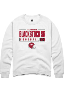 Keyshawn Blackstock Sr  Rally Arkansas Razorbacks Mens White NIL Stacked Box Long Sleeve Crew Sw..