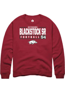 Keyshawn Blackstock Sr  Rally Arkansas Razorbacks Mens Red NIL Stacked Box Long Sleeve Crew Swea..