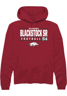 Keyshawn Blackstock Sr  Rally Arkansas Razorbacks Mens Red NIL Stacked Box Long Sleeve Hoodie