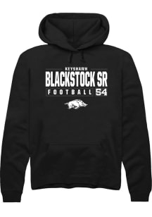 Keyshawn Blackstock Sr  Rally Arkansas Razorbacks Mens Black NIL Stacked Box Long Sleeve Hoodie