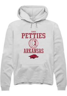 Sania Petties  Rally Arkansas Razorbacks Mens White NIL Sport Icon Long Sleeve Hoodie