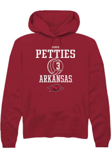 Sania Petties  Rally Arkansas Razorbacks Mens Red NIL Sport Icon Long Sleeve Hoodie