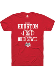 Eddrick Houston  Ohio State Buckeyes Red Rally NIL Sport Icon Short Sleeve T Shirt