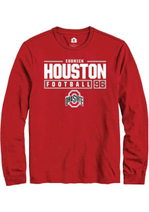 Eddrick Houston  Ohio State Buckeyes Red Rally NIL Stacked Box Long Sleeve T Shirt