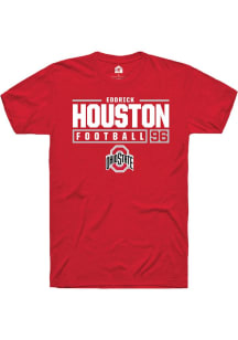 Eddrick Houston  Ohio State Buckeyes Red Rally NIL Stacked Box Short Sleeve T Shirt