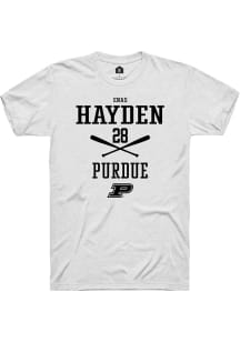 Enas Hayden White Purdue Boilermakers NIL Sport Icon Short Sleeve T Shirt