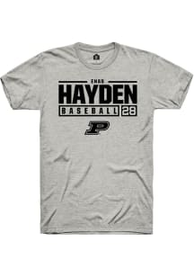 Enas Hayden Ash Purdue Boilermakers NIL Stacked Box Short Sleeve T Shirt