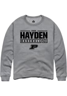 Enas Hayden Rally Mens Graphite Purdue Boilermakers NIL Stacked Box Crew Sweatshirt