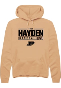 Enas Hayden Rally Mens Gold Purdue Boilermakers NIL Stacked Box Hooded Sweatshirt