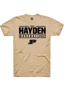 Enas Hayden Gold Purdue Boilermakers NIL Stacked Box Short Sleeve T Shirt