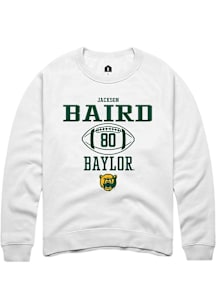 Jackson Baird  Rally Baylor Bears Mens White NIL Sport Icon Long Sleeve Crew Sweatshirt