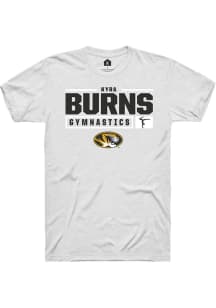 Kyra Burns  Missouri Tigers White Rally NIL Stacked Box Short Sleeve T Shirt
