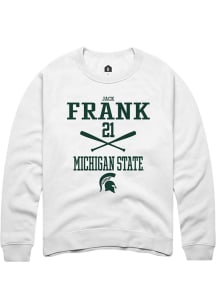 Jack Frank  Rally Michigan State Spartans Mens White NIL Sport Icon Long Sleeve Crew Sweatshirt