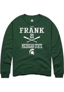 Jack Frank  Rally Michigan State Spartans Mens Green NIL Sport Icon Long Sleeve Crew Sweatshirt