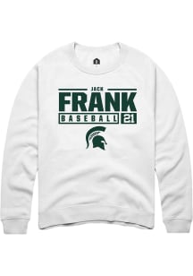 Jack Frank  Rally Michigan State Spartans Mens White NIL Stacked Box Long Sleeve Crew Sweatshirt